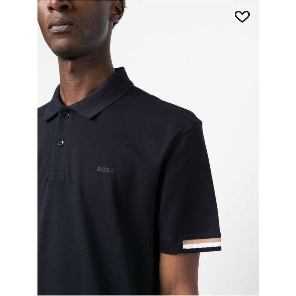 BOSS
logo-print short-sleeve polo shirt,size L , but fits as M, utter wrong wash